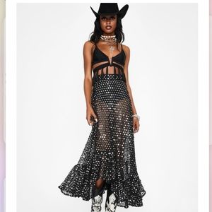 EastNwest Label Marigold Skirt in Black Mirror